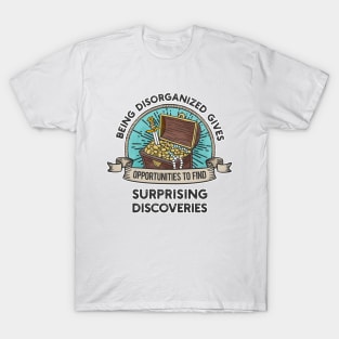 ADHD awareness about disorganization, designed with treasure box in vintage style T-Shirt
